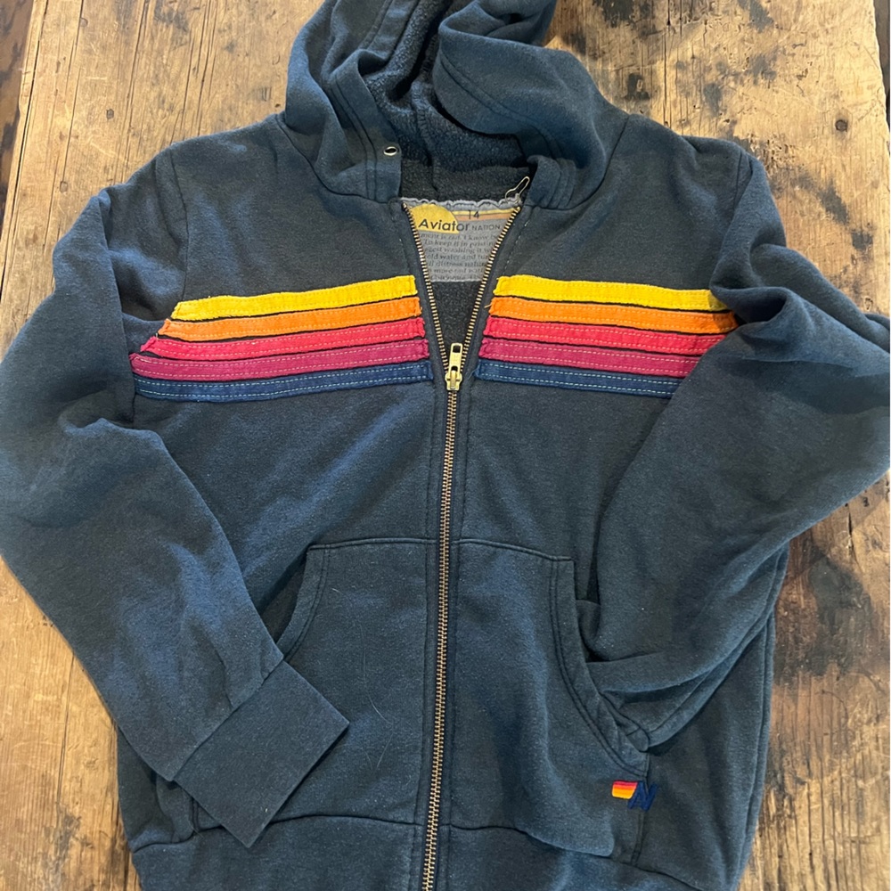 Aviator Nation zip up hoodie. Size 14.